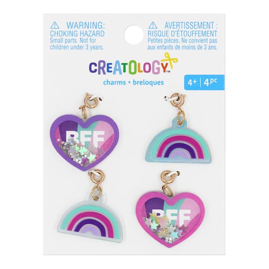 12 Packs: 4 ct. (48 total) Rainbow &#x26; Heart Charms by Creatology&#x2122;